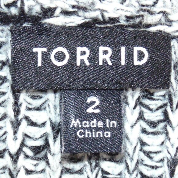 TORRID Sweater, 2/2X, Grey Mottled, V-neck, Long sleeves, Acrylic, Washable - Picture 10 of 14